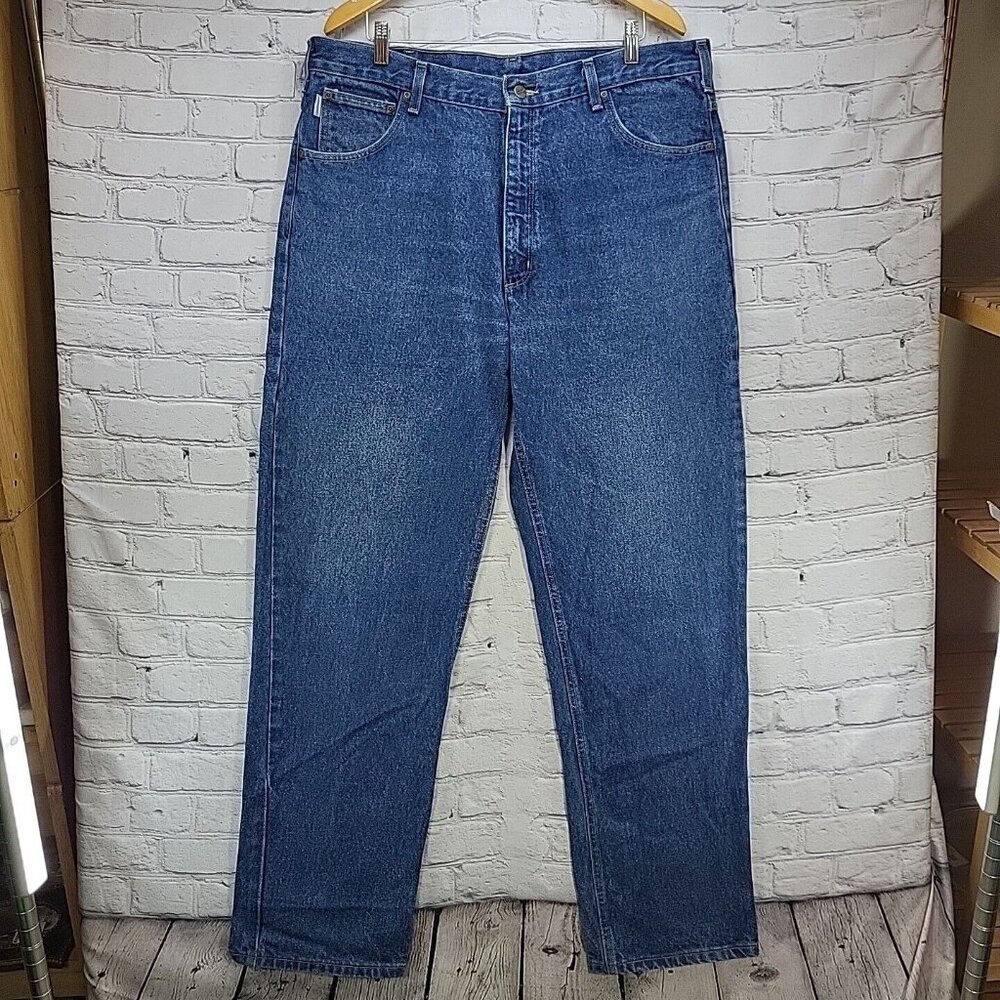 Carhartt Jeans Mens sz 40X34 Blue Denim‎ Work Pants